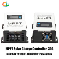 VTX-4265125 30A MPPT Solar Buck Charge Controller 150V Adjustable 12V 24V 48V LCD Color Display Regulator Home/Car/RV System