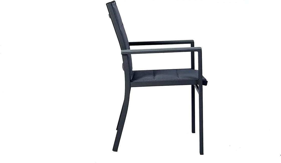 Modern Outdoor Patio Dining Chair Set, Gray Frame and Fabric, Comfortable Seating for Garden and Living Room