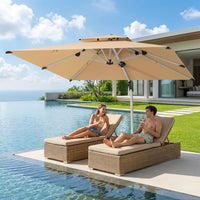VTX-1971365 Modern Design Waterproof Windproof UV Protect Dining Garden Terrace Sunshade Patio Umbrella Base Villa Pool Courtyard