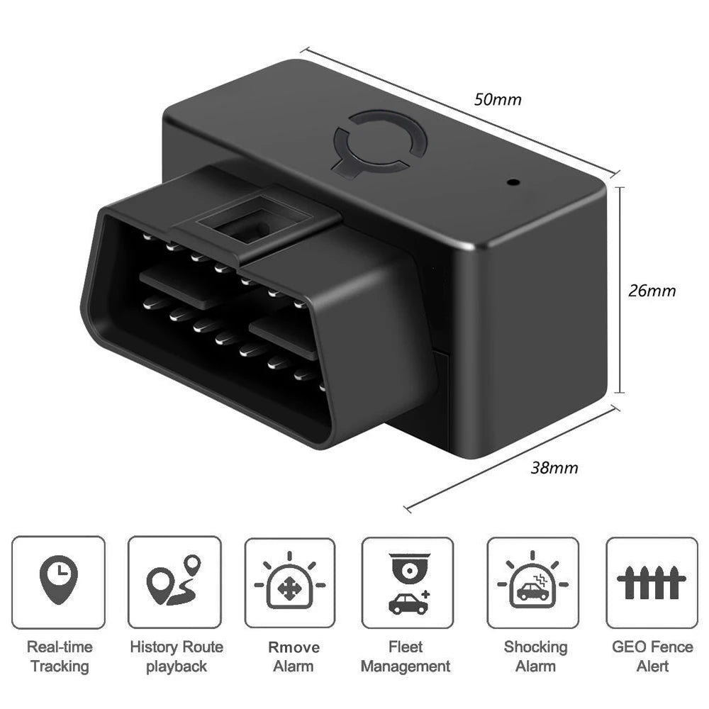 OBD2 GPS Tracker CY01 - Real-Time Vehicle Location Monitoring, Anti-Theft Device, Wireless, Plug-and-Play