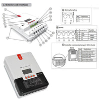 VTX-4134053 Auto Voltage 12V 24V 36V 48V 60A MPPT Solar Controller LCD Screen RV Off-Grid System Battery Charge Regulator Home