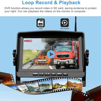 VTX-7940901 Digital Wireless 7 Inch Touch Screen Loop Recording Video DVR Monitor Heavy Duty RV Backup Cameras Night Vision