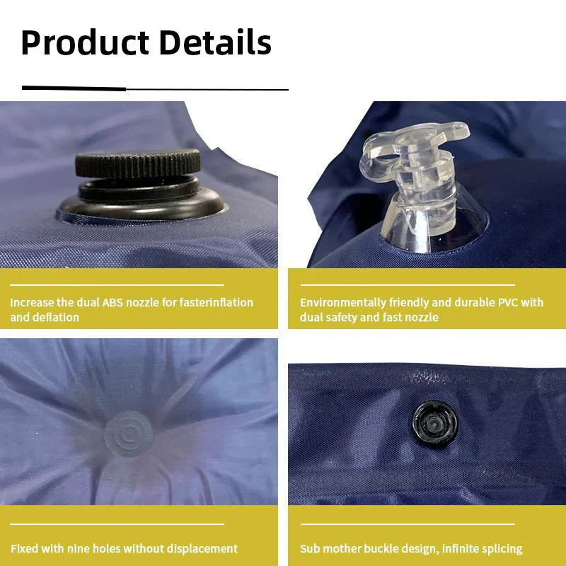 Automatic Inflatable Sleep Pad for Camping and Outdoor Use, 183x60x2.5cm, PVC and Polyester, Portable and Foldable