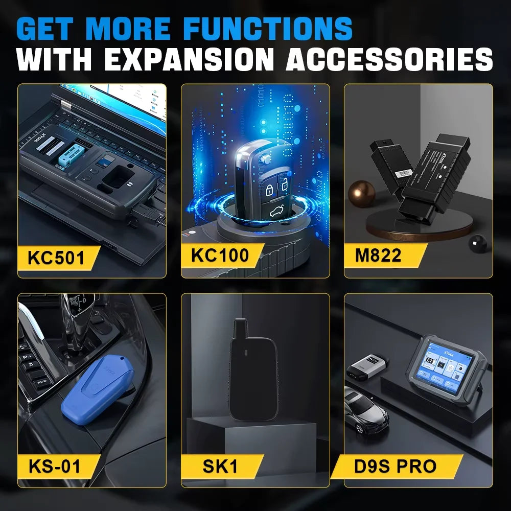 XTOOL D9S Pro Car Diagnostic Tool with ECU Programming, 45+ Services, OBD, USB, LCD Display