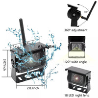 VTX-8170277 7" Wireless Waterproof Backup Rear View Reverse Camera Monitor Parking System Night Version RV Truck Trailer Bus DC