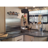 VTX-9743141 Multi-functional RV Kitchen Cabinet Large Storage Space Stainless Steel Furniture Aluminum Honeycomb Panel Accessories