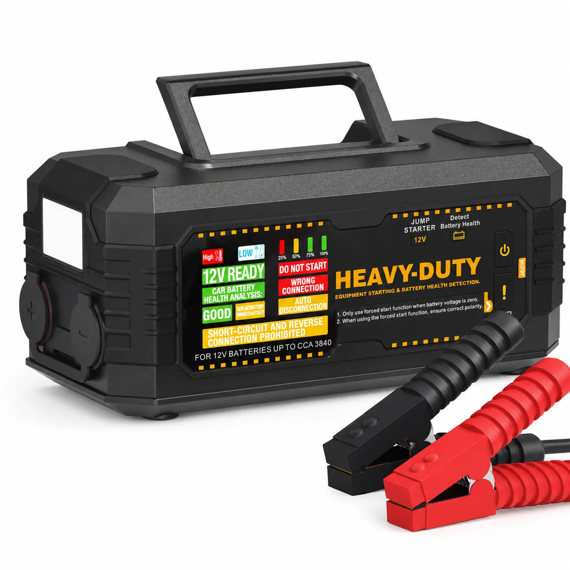 Heavy Duty Jump Starter with 64000mAh Battery, 1920A Peak Current, Suitable for Gasoline and Diesel Engines up to 16L