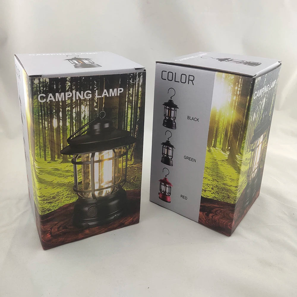 Adjustable Warm White Light Emergency Hanging LED Tent Lantern, Rechargeable, IP44, 3500K, 800mAh Battery, 11.5x11.5x24.5cm