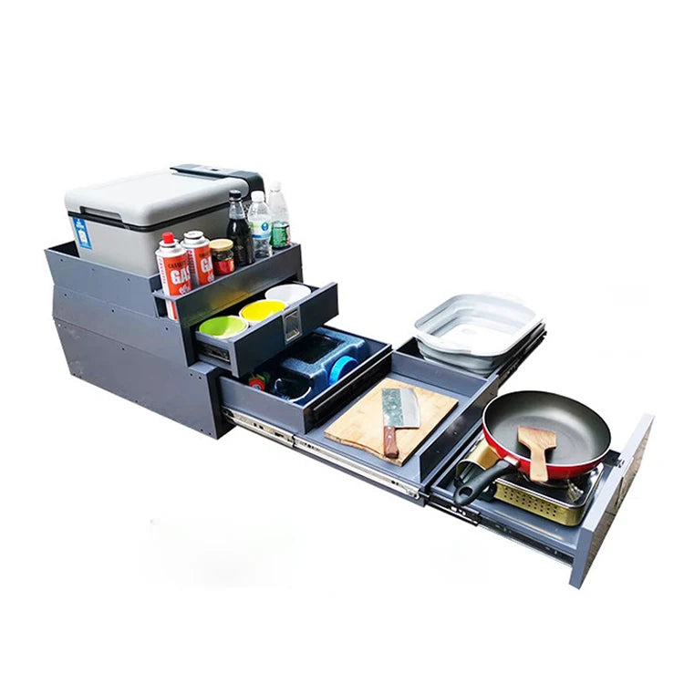 Car SUV Camping and Dining Mobile Kitchen Box Storage Box for Trunk, Model MQ-LX016C