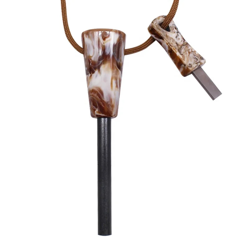 Pocket Size Fire Starting Survival Kit with Magnesium Ferro Rod, Fire Blower, and Fat Rope Stick
