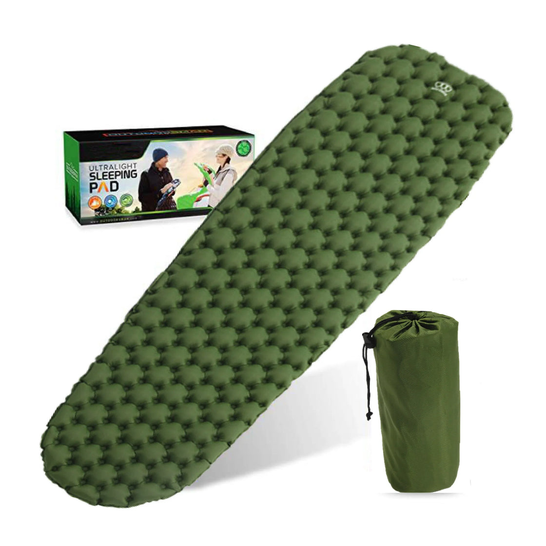 Ultralight Inflatable Camping Sleeping Pad - TPU Material, Built-in Inflator, 195x59x6cm, Max Load 150kg