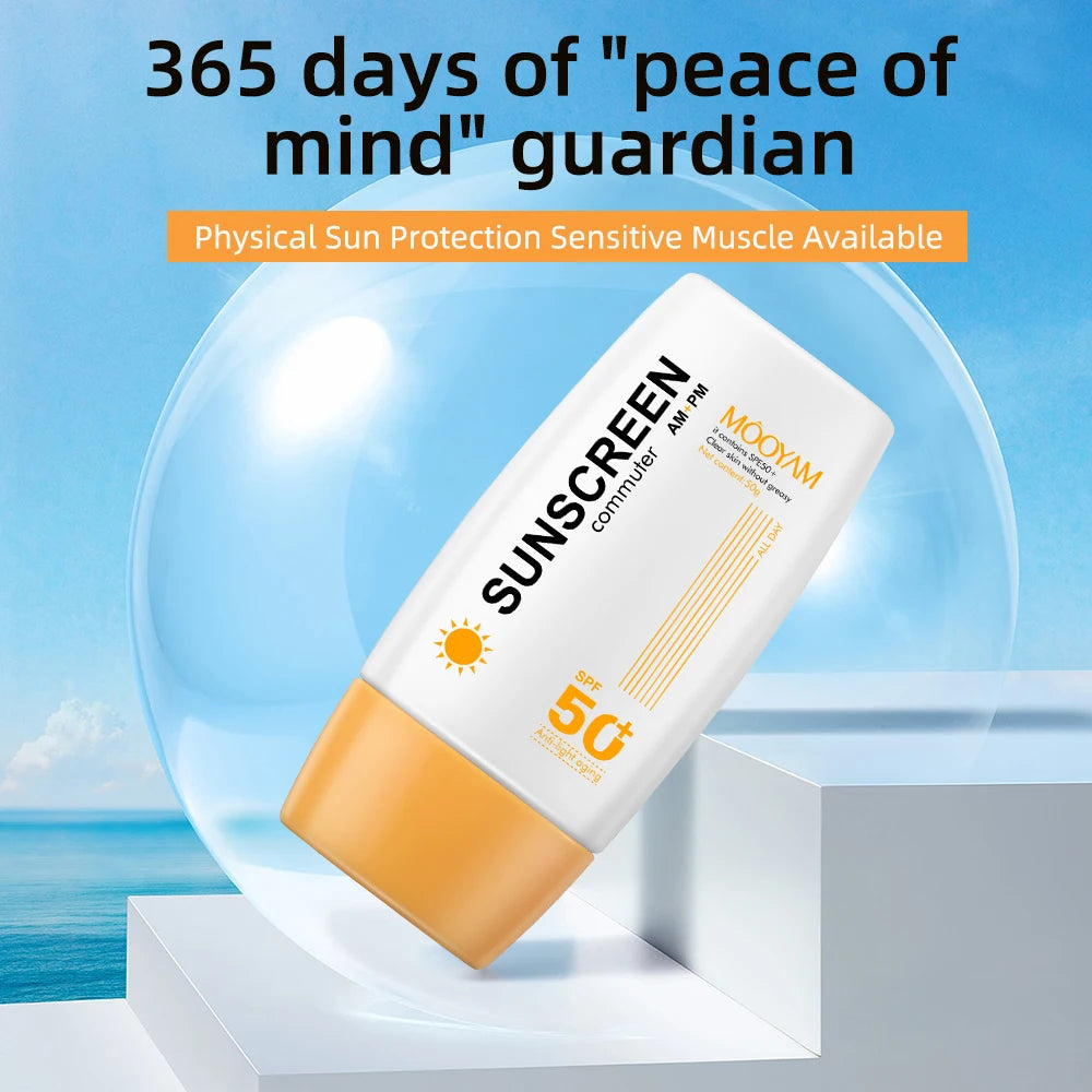 SPF 50+ Sunscreen Cream for Body and Face, Moisturizing and Brightening Formula, 50g