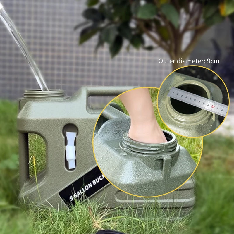 19 Liter Portable Outdoor Water Container with Spigot for Camping and Hiking