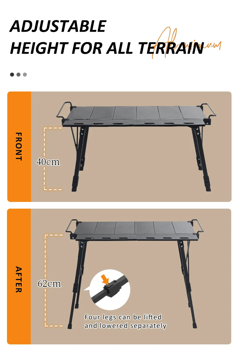 Ultralight Portable Aluminum Folding Camp Table for Outdoor Use