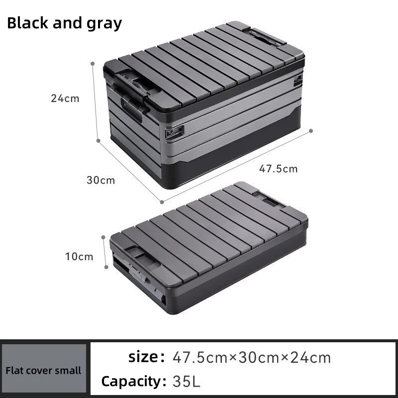 60L Foldable PP Double Tier Caravan Storage Box for Camping and Travel