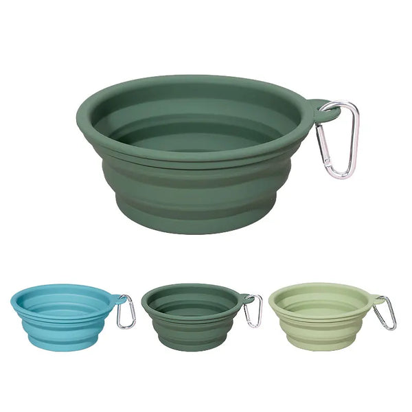 VTX-7842597 Pet Folding Silicone Bowl Outdoor Easy Washable Foldable Dog Collapsible Puppy Carabiners Silicone, Food Grade