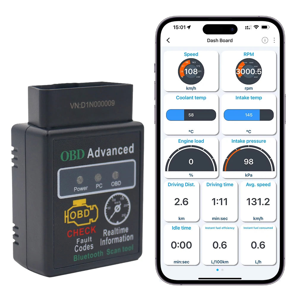 V02H4 Wireless Mini Bluetooth ELM327 V2.1 OBD Scanner Diagnostic Tool for OBDII Vehicles