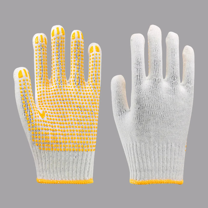 Men's Non-Slip Cotton Yarn Safety Gloves for General Industry, Opera Length, Silicone-Free, Powder-Free