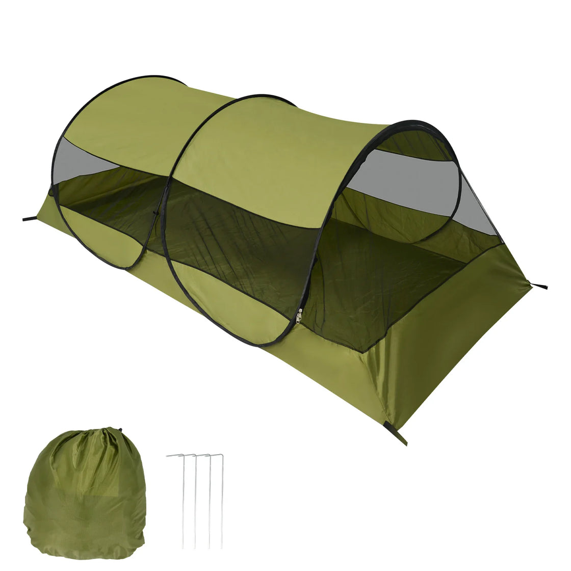 Foldable Anti-Mosquito Net Tent for Outdoor Camping, Portable Sun Protection, 1-2 Person Capacity, Waterproof Mesh, 220x120x73cm