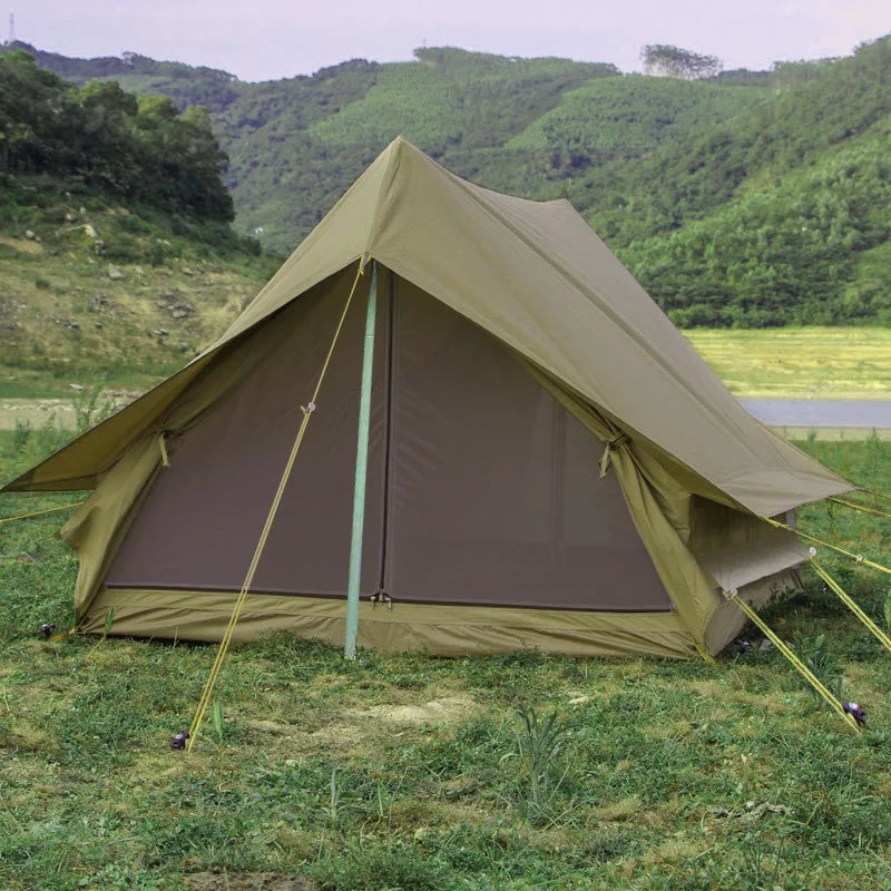 Army Green 2-Person A-Frame Tent, Waterproof Oxford Cloth, Outdoor Camping, Size 200x145x110CM