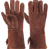 Hot Sell Oven Mittens Ox Hide Cowhide Heat Resistant Fire Pr