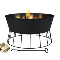 VTX-1840293 22 Inch Wood Burning Garden Charcoal Heater Fireplace Camping Fire Pit Portable Bowl Keep Warm Outdoor Kitchen Home