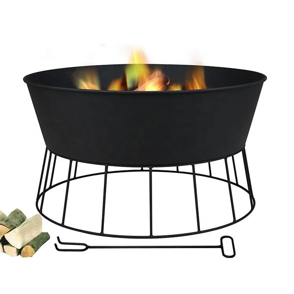VTX-1840293 22 Inch Wood Burning Garden Charcoal Heater Fireplace Camping Fire Pit Portable Bowl Keep Warm Outdoor Kitchen Home