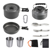 VTX-1890341 Outdoor Camping Aluminum Alloy Cookware Frying Pan Teapot Utensils Complete Set SYNC-C03-DS-310 Portable Picnic