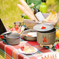 VTX-1759269 Outdoor Camp Cookwar Enamel Kitchen Tools Stove Cooking Pots Large Utensils Outside Camping Set Cookware Home