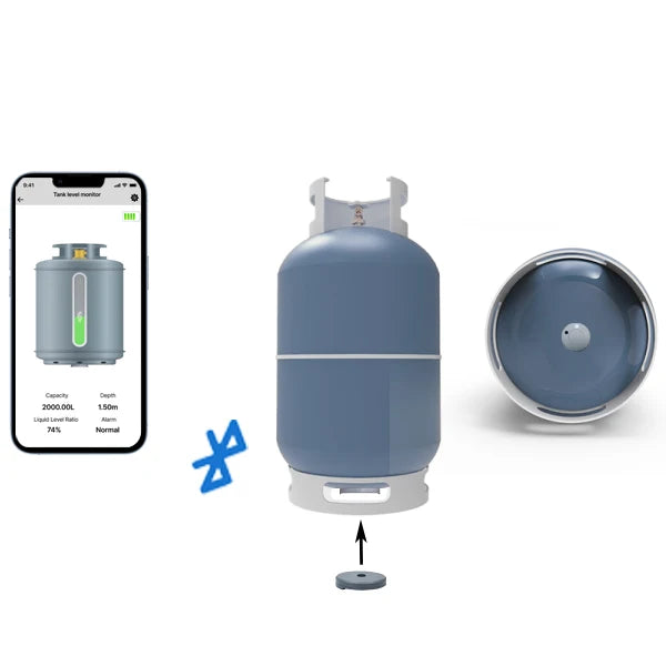 Smart Battery Powered Ultrasonic Level Sensor for LPG, Water, and Fuel Tanks - Model LPG2412-BT, 3% Accuracy, IP65 Rating