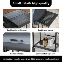 VTX-0907301 Large Double-Sided Folding Metal BBQ Grill Patio Home Stay Camping Commercial Camp Outdoor Rack Kitchen Cooking