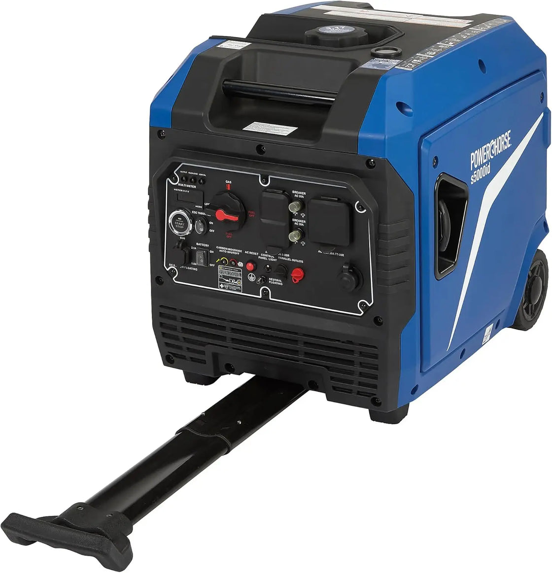 4000W Dual Fuel Inverter Generator, Super Quiet 58dB, 220V/120V, 4-Stroke, 8.3L Fuel Tank, LCD Display, Portable Design