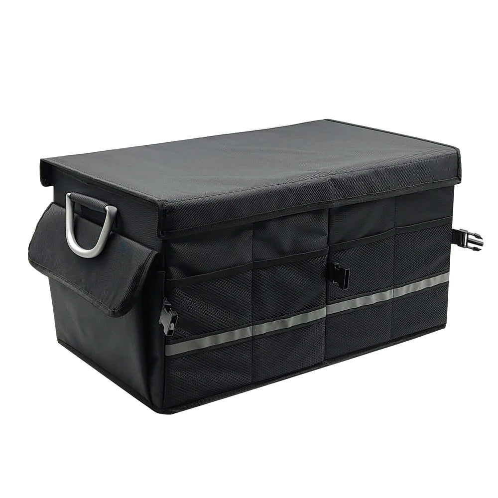 Foldable Auto Trunk Storage Bag Organizer with Adjustable Compartments, 600D Polyester, Large Capacity, 60*35*30 cm