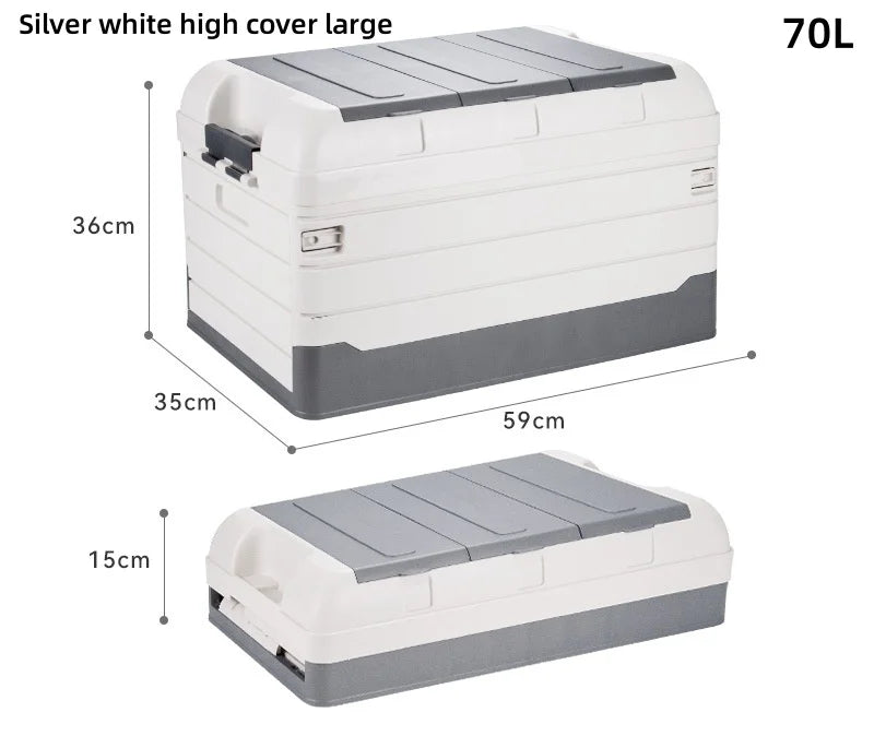 60L Foldable PP Double Tier Caravan Storage Box for Camping and Travel