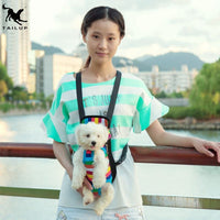 VTX-7545125 Adjustable Fashion Pet Chest Backpack Small Dogs Cloth Canvas/Mesh Zipper Closure Printed Pattern Front Back Use