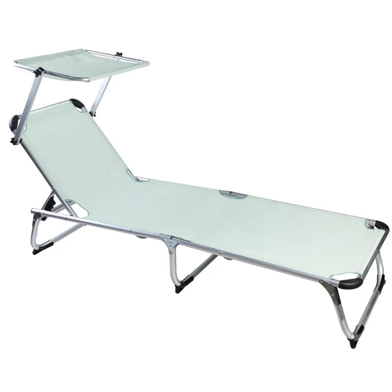 Lightweight Aluminum Portable Sleeping Cot with Pillow, Modern Design, 190x58x28 cm