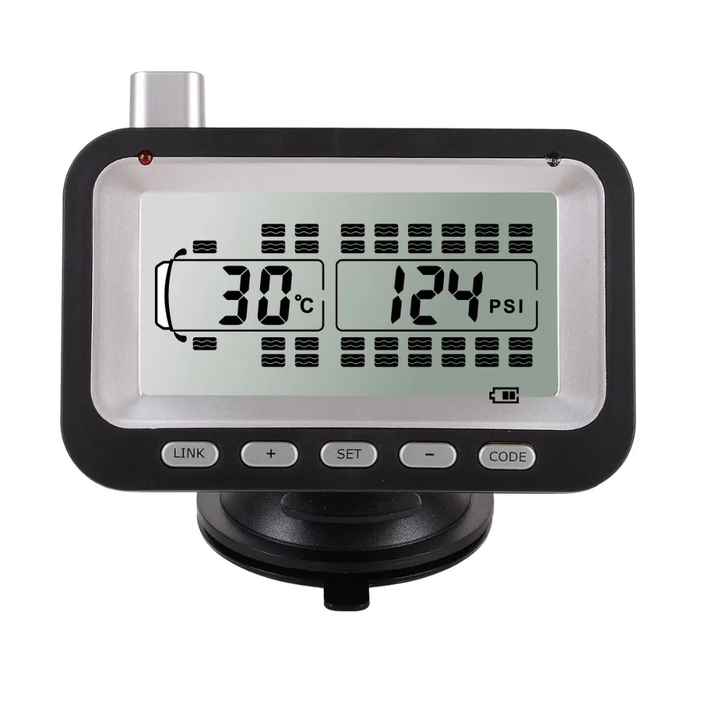 Digital Wireless Tire Pressure Monitoring System with 4 Sensors, LCD Display, Multi-Alarm Support, CE Certified