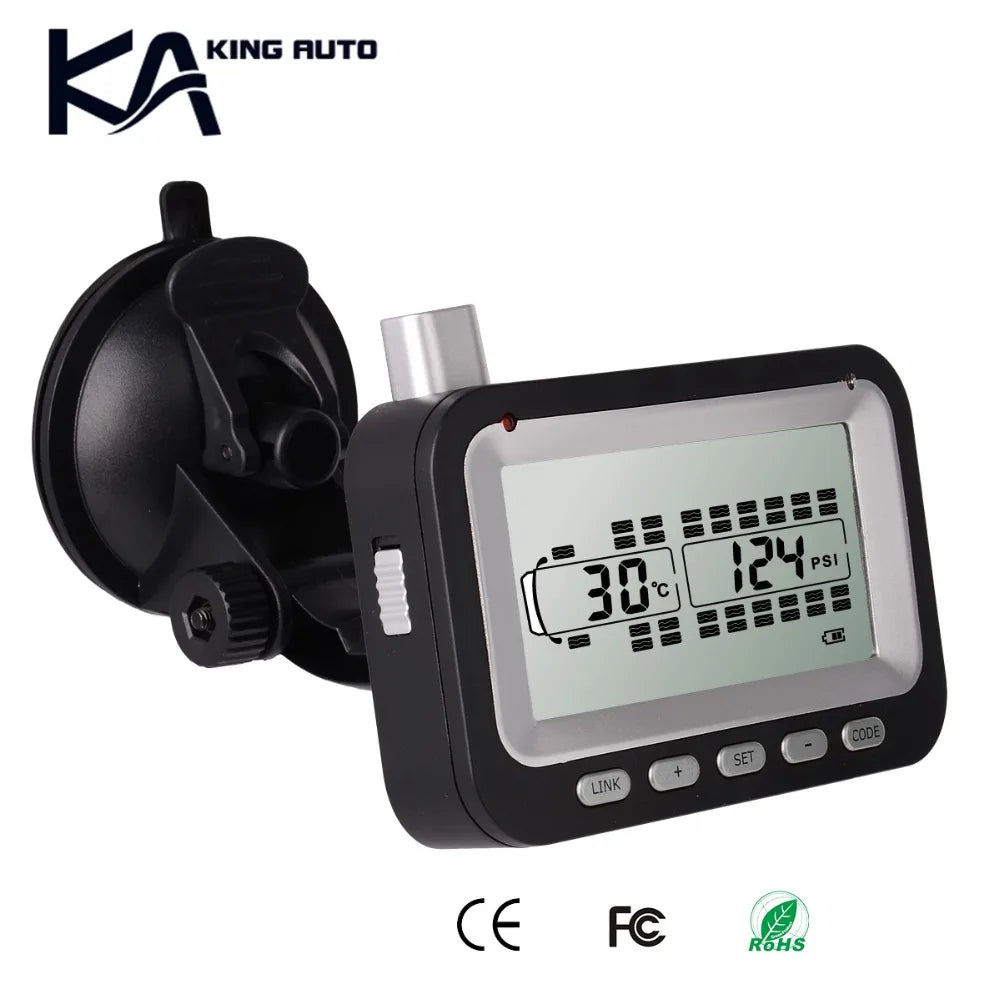 Digital Wireless Tire Pressure Monitoring System with 4 Sensors, LCD Display, Multi-Alarm Support, CE Certified