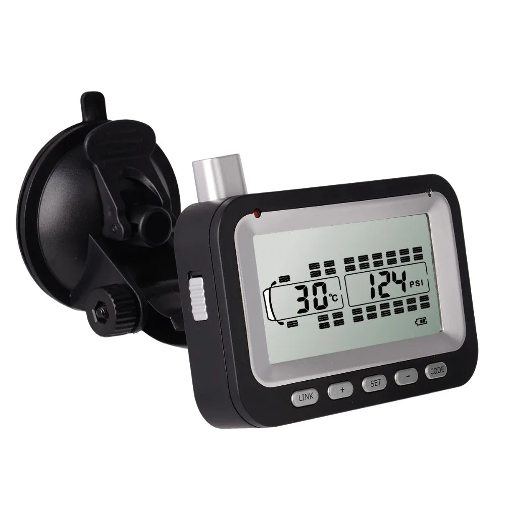 Digital Wireless Tire Pressure Monitoring System with 4 Sensors, LCD Display, Multi-Alarm Support, CE Certified