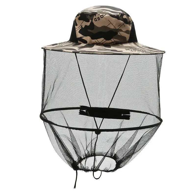 UV Protection Quick Dry Breathable Cotton Sun Hat with Mesh Hood Veil for Outdoor Activities