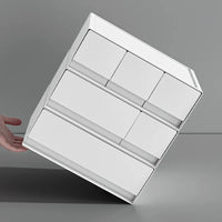 VTX-2775077 Modular Stackable Cosmetic Drawer Organizer Plastic Rectangular Storage Box Modern Simple Design Desktop Vanity