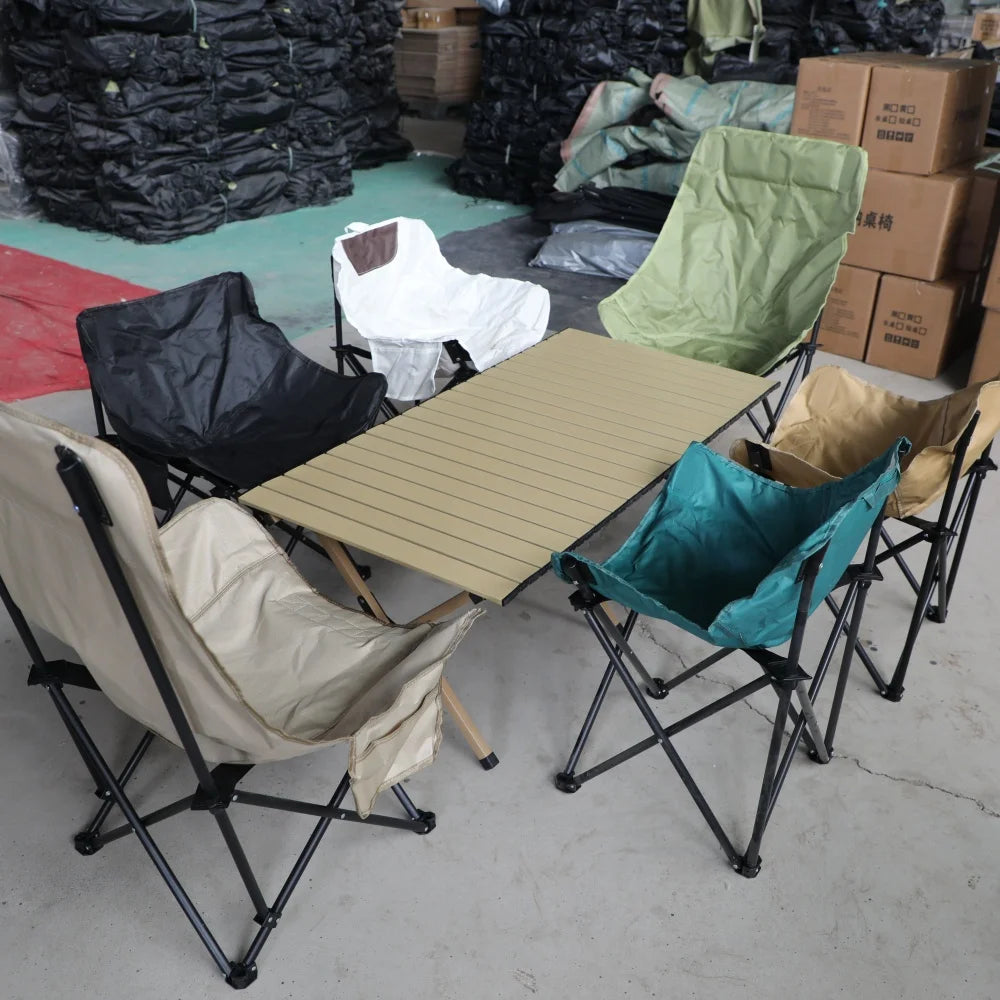 Portable Aluminum Outdoor Furniture Set with Folding Table and Chairs