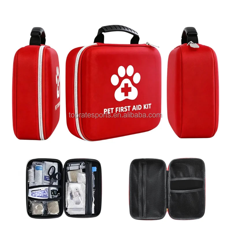VTX-7514917 Pet First Aid Kit Storage Bag-Emergency Survival Dogs Cats Eco-Friendly Foldable Zipper Closure Includes Ice Pack