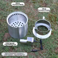 VTX-1366053 Camping Preferred Stove Outdoor Portable Bonfire Foldable Multifuel Smokeless Heater Stable BBQ Grill Detachable Fire