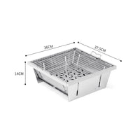 VTX-0841765 Outdoor Camping Stainless Steel Barbecue Grill Folding BBQ Stove Foldable Grilling Oven Tea-Brewing Fireplace IGT 15