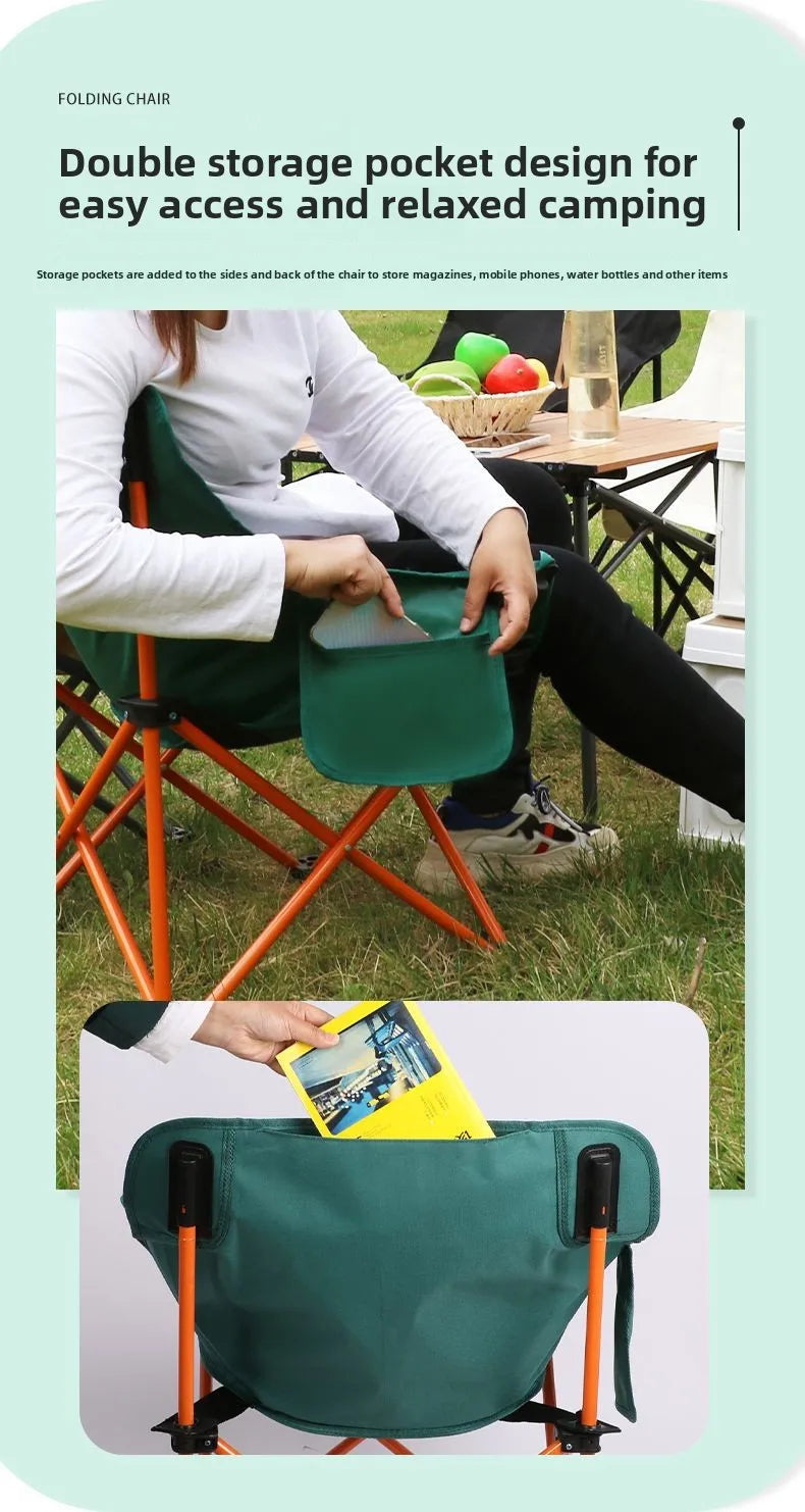 Folding Moon Chair for Outdoor Use - Portable Camping, Fishing, and Picnic Stool