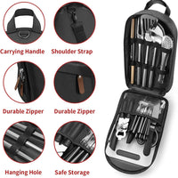 VTX-1693733 Stainless Steel Outdoor Camping Cooking Grilling Tableware Kitchen Utensil Set 27 Piece Cookware Kit Organizer Travel