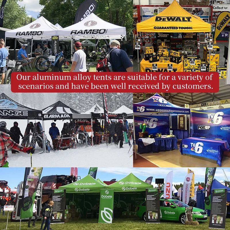 Durable Aluminum 10x10 Outdoor Trade Show Canopy Tent with Custom Logo Print