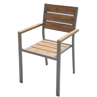 VTX-3478693 Outdoor Furniture Garden Chair Plastic Wood Aluminum Patio Dining Table Set Metal Contemporary Living Room Balcony