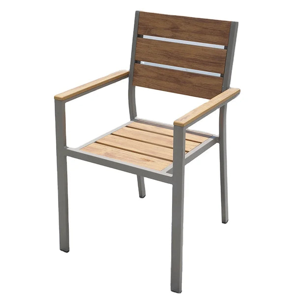 VTX-3478693 Outdoor Furniture Garden Chair Plastic Wood Aluminum Patio Dining Table Set Metal Contemporary Living Room Balcony